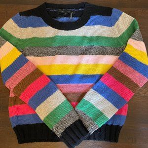 METALLIC Candy Stripe Mohair Blend Knit Jojo Sweater